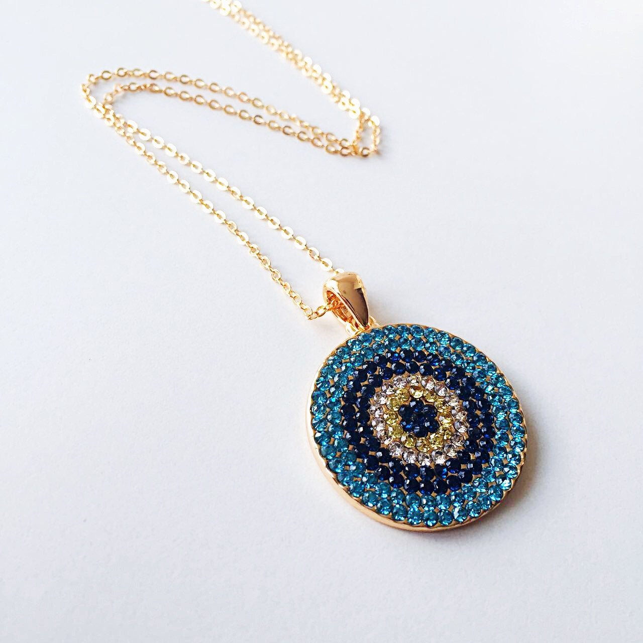 Evil Eye Necklace - Rose Gold Evil eye Jewelry - Zirconia evil eye